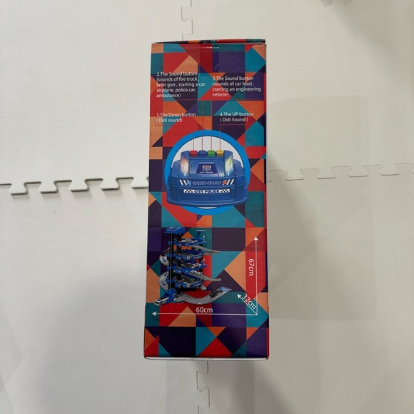 UNIH Kids Garage Toy Set, Toy Vehicle Garage for Toddlers. Blue / grey - Picture 3 of 8